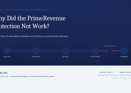 Why Did the PrimeRevenue Protection Not Work? On the May 15 Amended Complaint and the Buyer-Confirmation Question